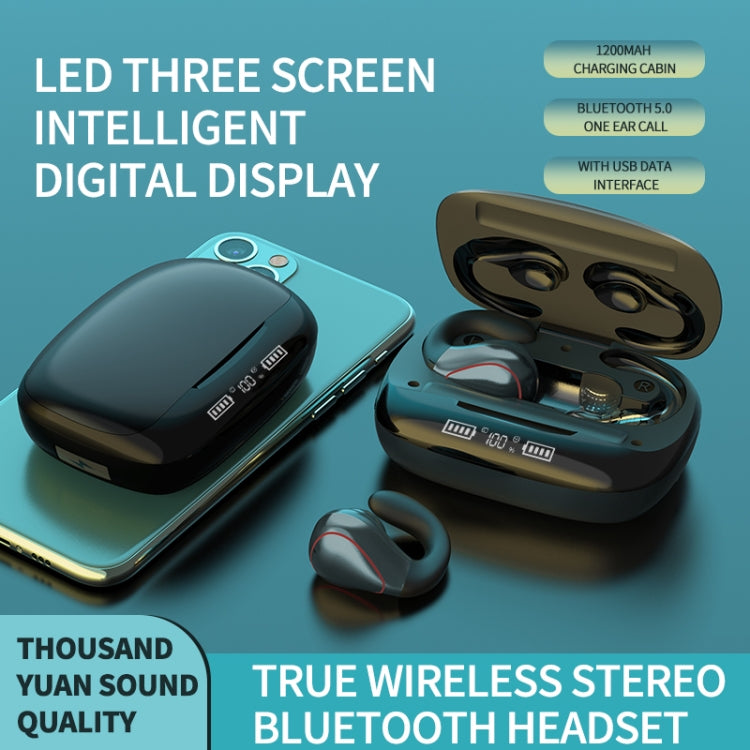 T20 TWS Bluetooth 5.0 Touch Wireless Bluetooth Earphone with Three LED Battery Display & Charging Box, Support Call & Voice Assistant(Gun Gray) - TWS Earphone by buy2fix | Online Shopping UK | buy2fix