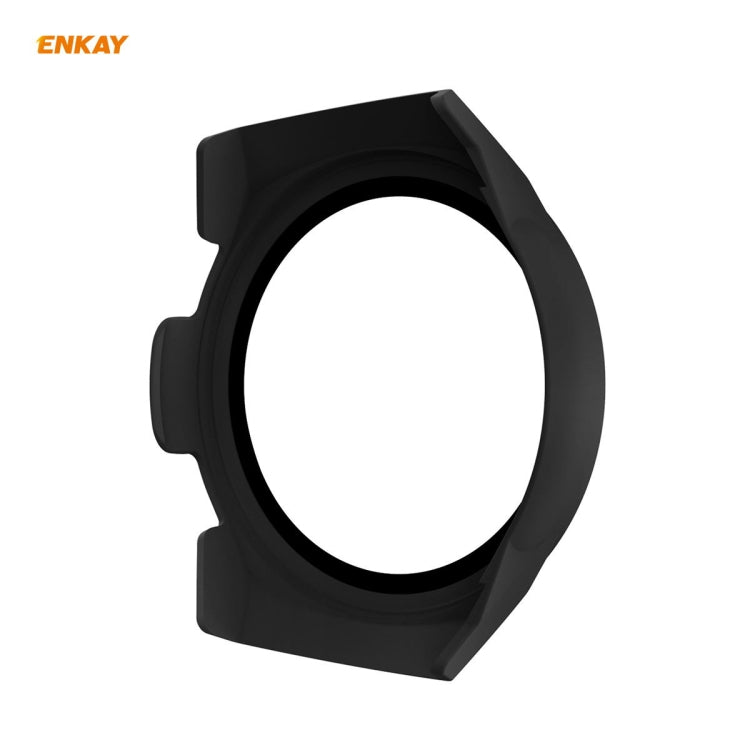 For Huawei Watch GT 2e 46mm ENKAY Hat-Prince ENK-AC8203 Full Coverage PC Frosted Case + 9H Tempered Glass Film(Black) - Watch Cases by ENKAY | Online Shopping UK | buy2fix