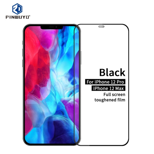 For iPhone 12 / 12 Pro PINWUYO 9H 2.5D Full Screen Tempered Glass Film(Black) - iPhone 12 / 12 Pro Tempered Glass by PINWUYO | Online Shopping UK | buy2fix