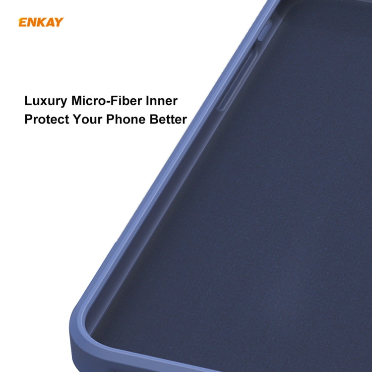 For iPhone 12 Pro Hat-Prince ENKAY ENK-PC069 Liquid Silicone Straight Edge Shockproof Protective Case(Navy Blue) - iPhone 12 / 12 Pro Cases by ENKAY | Online Shopping UK | buy2fix