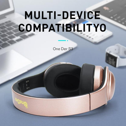 OneDer S3 2 in1 Headphone & Speaker Portable Wireless Bluetooth Headphone Noise Cancelling Over Ear Stereo(Gold) - Headset & Headphone by OneDer | Online Shopping UK | buy2fix