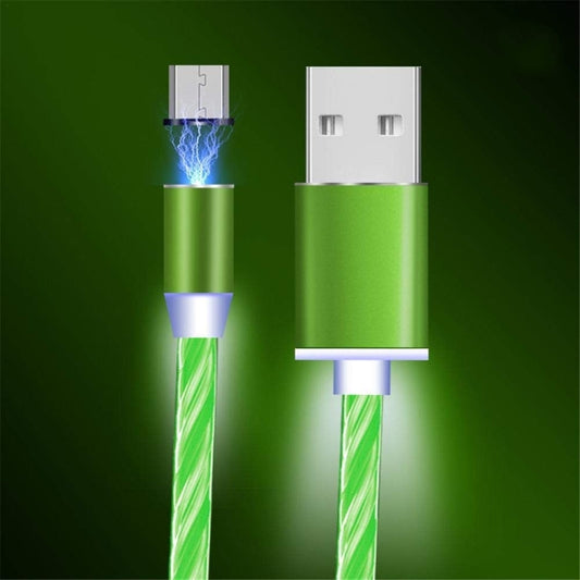 USB to Micro USB 360-degree Magnetic Attraction Colorful Streamer Data Cable, Cable Length: 1m(Green) - Mobile Accessories by buy2fix | Online Shopping UK | buy2fix