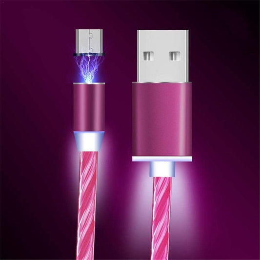 USB to Micro USB 360-degree Magnetic Attraction Colorful Streamer Data Cable, Cable Length: 1m(Red) - Mobile Accessories by buy2fix | Online Shopping UK | buy2fix
