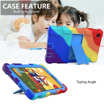 For Samsung Galaxy Tab A7 Lite T220 / T225 Two-Color Robot Shockproof Silicone + PC Protective Case with Holder(Rainbow+Blue) - Samsung Accessories by buy2fix | Online Shopping UK | buy2fix