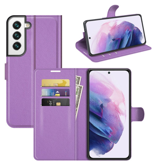 For Samsung Galaxy S22+ 5G Litchi Texture Horizontal Flip Protective Case with Holder & Card Slots & Wallet(Purple) - Samsung Accessories by buy2fix | Online Shopping UK | buy2fix