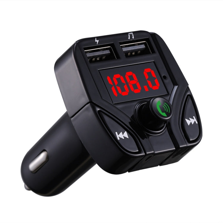 C4 Bluetooth MP3 Hands-free Car Device LCD FM Transmitter Dual USB Charger - In Car by buy2fix | Online Shopping UK | buy2fix