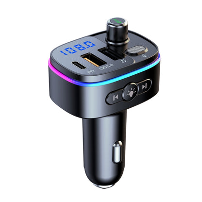 T65 Car Bluetooth FM Transmitter Dual USB Type-C QC3.0 Charger - In Car by buy2fix | Online Shopping UK | buy2fix