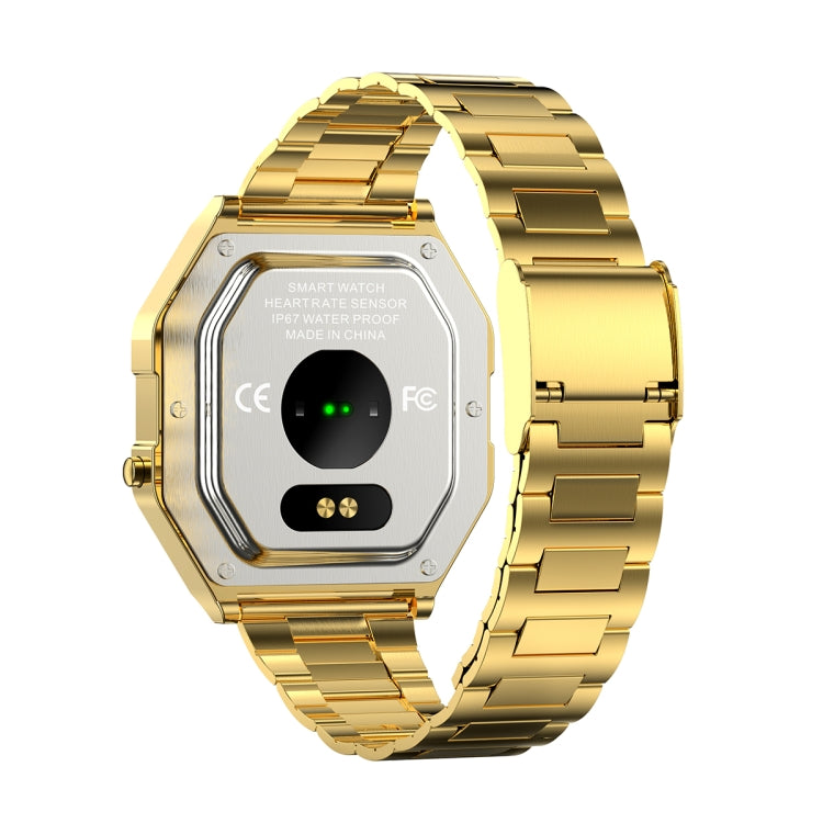 KW18  IP67 0.96 inch Steel Watchband Color Screen Smart Watch(Gold) - Smart Wear by buy2fix | Online Shopping UK | buy2fix