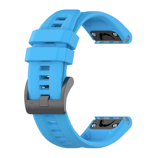 For Garmin Fenix 3 26mm Silicone Sport Pure Color Watch Band(Blue) - Watch Bands by buy2fix | Online Shopping UK | buy2fix