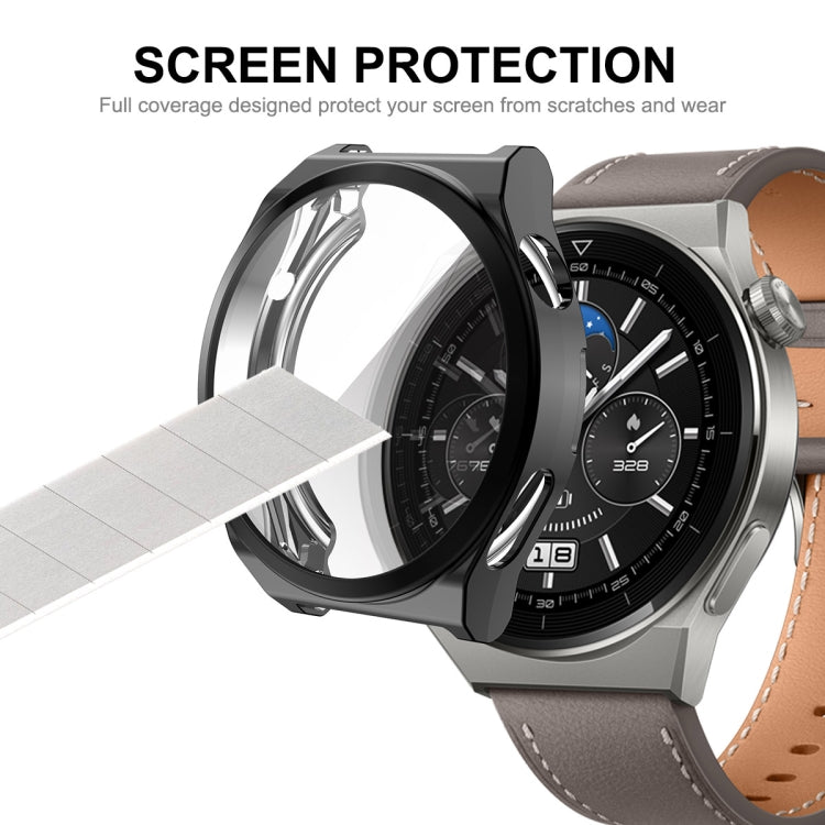 For Huawei Watch GT 3 Pro 46mm ENKAY Full Coverage Electroplated Soft TPU Case with Screen Protection(Golden) - Watch Cases by ENKAY | Online Shopping UK | buy2fix