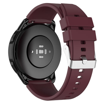 Protruding Head Silicone Strap Silver Buckle For Samsung Galaxy Watch 42mm 20mm(Wine Red) - Smart Wear by buy2fix | Online Shopping UK | buy2fix