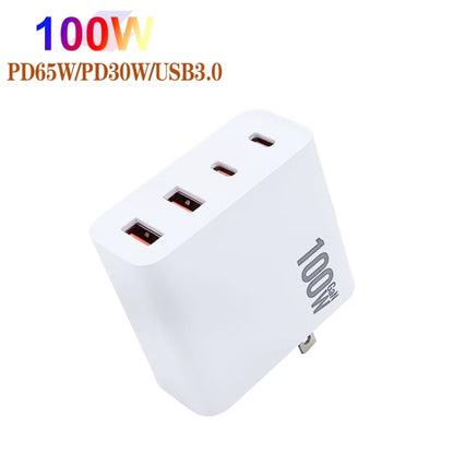 GaN 100W Dual USB + Dual USB-C/Type-C Multi Port Charger for Apple MacBook Series US / EU / UK / AU Plug - Cable & Adapter by buy2fix | Online Shopping UK | buy2fix