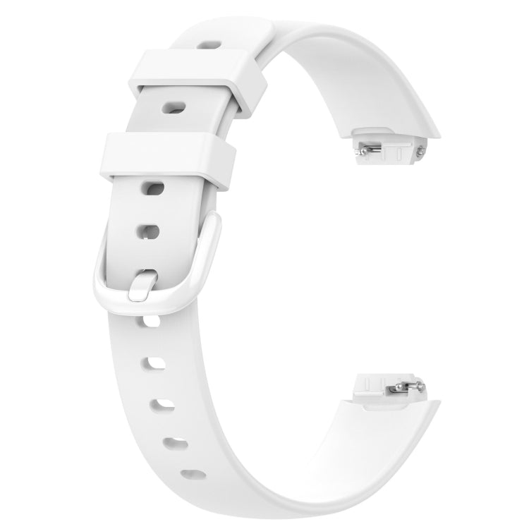 For Fitbit Inspire 3 Solid Color Silicone Watch Band, Size:S(White) - Watch Bands by buy2fix | Online Shopping UK | buy2fix