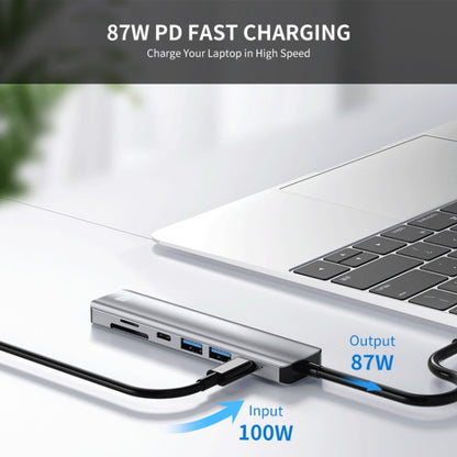 JUNSUNMAY 7 in 1 Type-C to 4K HDMI Docking Station Adapter PD Quick Charge Hub SD/TF Card Reader - USB HUB by JUNSUNMAY | Online Shopping UK | buy2fix