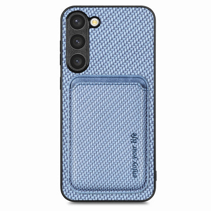 For Samsung Galaxy S23+ 5G Carbon Fiber Leather Card Magsafe Case(Blue) - Galaxy S23+ 5G Cases by buy2fix | Online Shopping UK | buy2fix