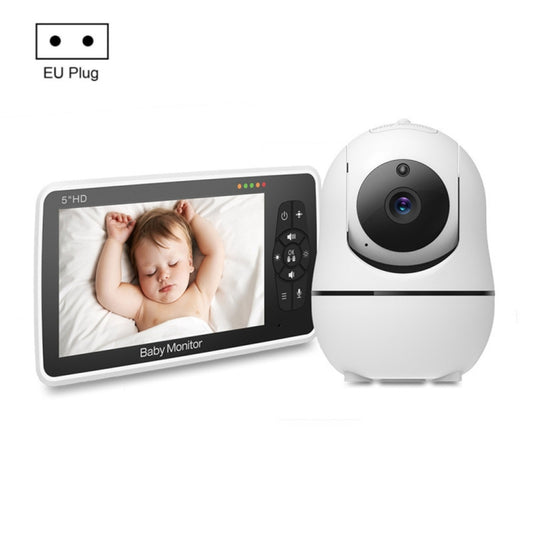 SM50 5 inch Baby Monitor 360-Degree Rotating Wireless Camera Night Vision Intercom Lullaby Monitor(EU Plug) - Security by buy2fix | Online Shopping UK | buy2fix