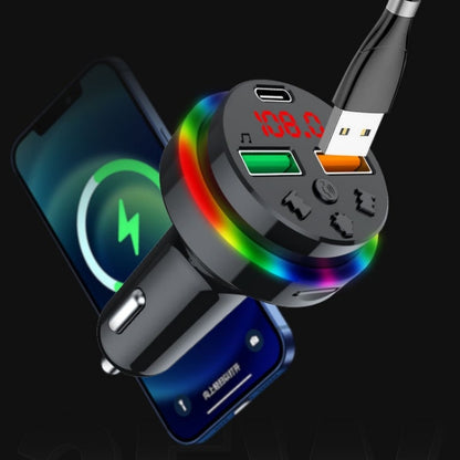 PDF15 FM Transmitter Bluetooth 5.0 Handsfree Car Kit Audio MP3 Player - In Car by buy2fix | Online Shopping UK | buy2fix