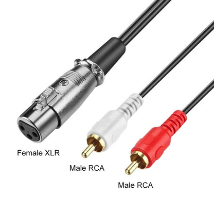 JUNSUNMAY 2 RCA Male to XLR Female Stereo Audio Cable, Cable Length:1.5m - RCA Cable by JUNSUNMAY | Online Shopping UK | buy2fix