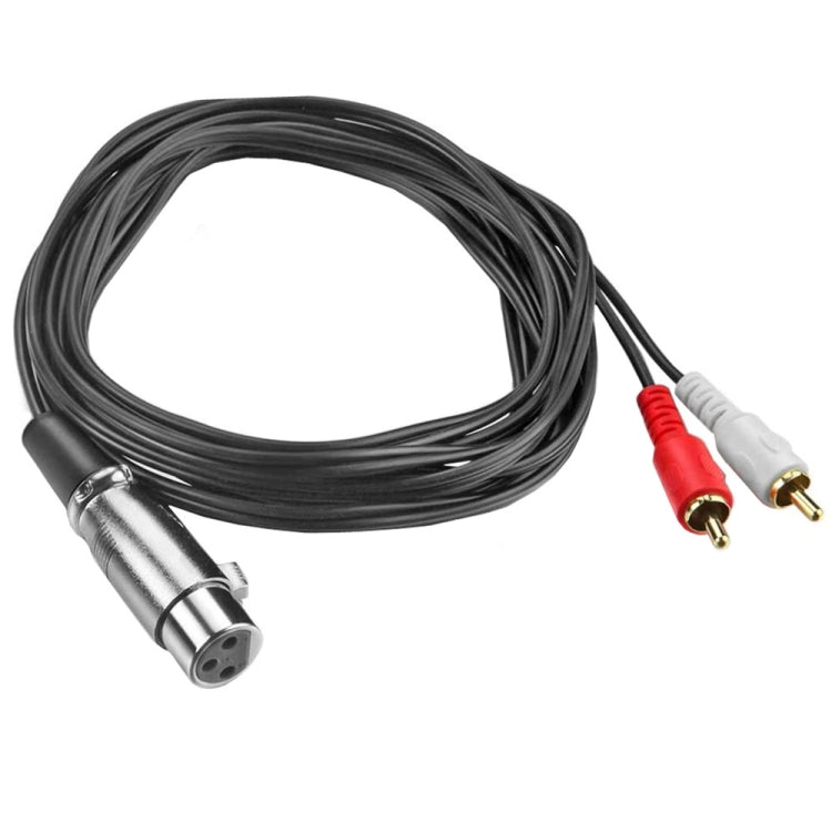 JUNSUNMAY 2 RCA Male to XLR Female Stereo Audio Cable, Cable Length:1.5m - RCA Cable by JUNSUNMAY | Online Shopping UK | buy2fix