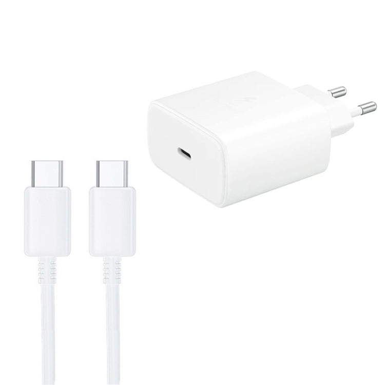 M135 45W USB-C / Type-C Port Fast Charger with 5A Type-C to Type-C Cable, EU Plug(White) -  by buy2fix | Online Shopping UK | buy2fix