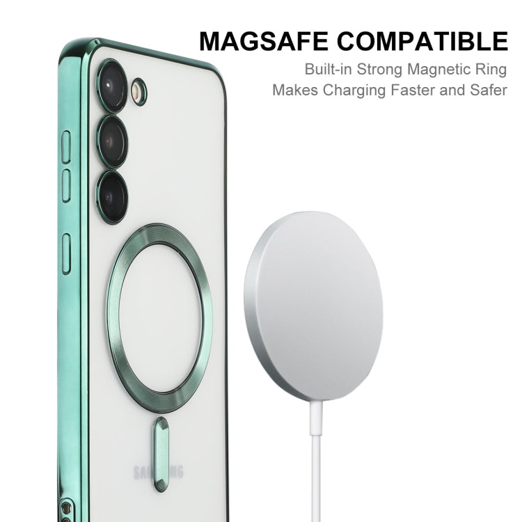 For Samsung Galaxy S23+ 5G ENKAY Electroplated MagSafe Shockproof TPU Phone Case with Lens Film(Silver) - Galaxy S23+ 5G Cases by ENKAY | Online Shopping UK | buy2fix