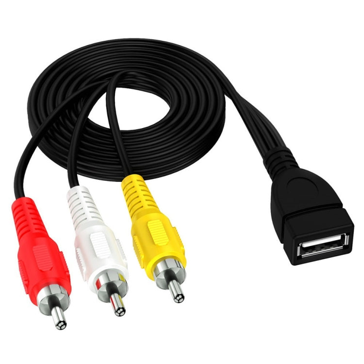 JUNSUNMAY USB Female to 3 x RCA Male Audio Video Splitter Cable, Length:0.2m - RCA Cable by JUNSUNMAY | Online Shopping UK | buy2fix