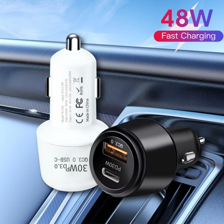 P29 48W PD30W + QC3.0 18W USB Dual Port Car Charger(Black) - Car Charger by buy2fix | Online Shopping UK | buy2fix