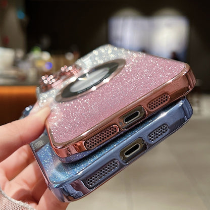 For iPhone 14 Pro Max MagSafe Gradient Glitter Electroplating TPU Phone Case(Purple) - iPhone 14 Pro Max Cases by buy2fix | Online Shopping UK | buy2fix