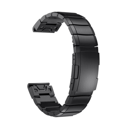 For Garmin Instinct Crossover Solar 22mm Titanium Alloy Quick Release Watch Band(Black) - Watch Bands by buy2fix | Online Shopping UK | buy2fix