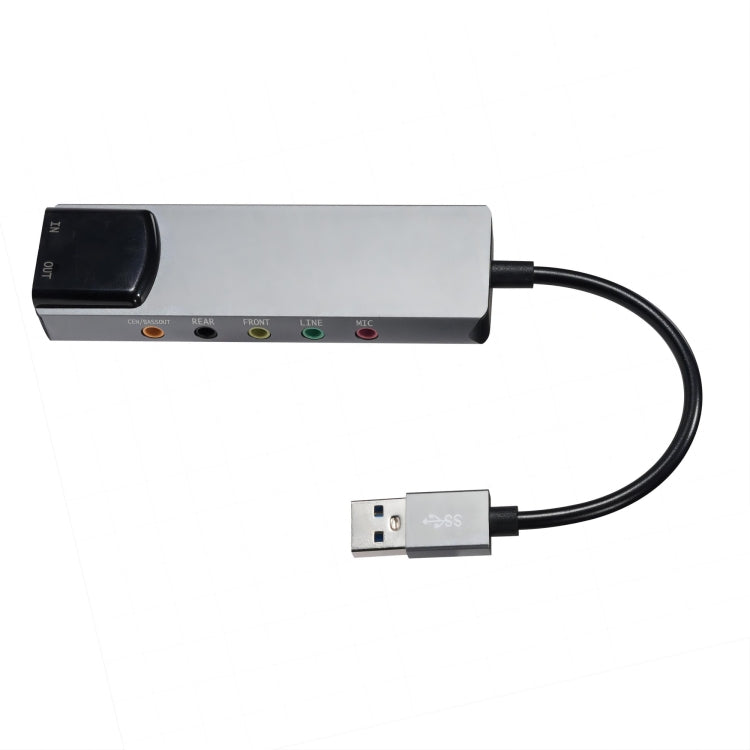 HY-601 6 in 1 USB Multi-Functional Sound Card USB + Audio 3.5 + 7.1CH / OPTICAL(Grey) - USB Sound by buy2fix | Online Shopping UK | buy2fix