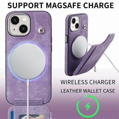 For iPhone 15 Pro Max Magsafe Zipper RFID Wallet All-inclusive Shockrpoof Phone Case(Purple) - iPhone 15 Pro Max Cases by buy2fix | Online Shopping UK | buy2fix