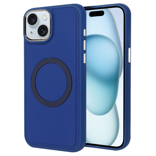 For iPhone 15 Plus Imitation Liquid Skin Feel Plating Magsafe Phone Case(Blue) - iPhone 15 Plus Cases by buy2fix | Online Shopping UK | buy2fix