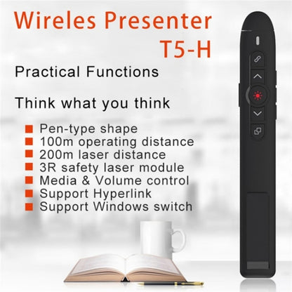 T5-H-A With Volume Control Laser Pointer 2.4G Wireless Presenter Remote Office Presentation -  by buy2fix | Online Shopping UK | buy2fix