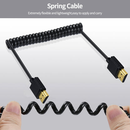 JUNSUNMAY 4K 60Hz HDMI Male to Male HDMI 2.0V Elbow Head Spring Cable, Length:1.2m(Straight) - Cable by JUNSUNMAY | Online Shopping UK | buy2fix