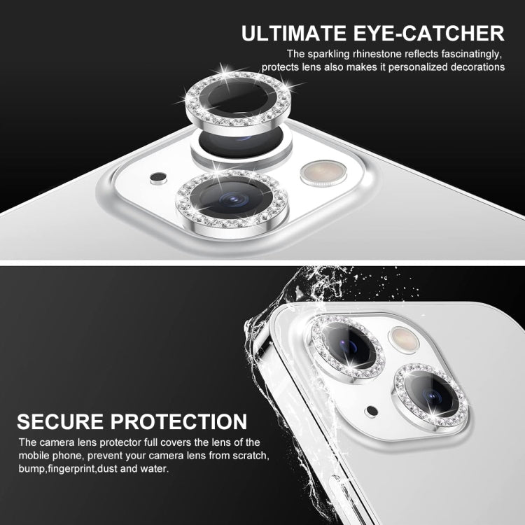 For iPhone 14 / 14 Plus ENKAY AR Anti-reflection Individual Diamond Ring Camera Lens Glass Full Film(Sea Blue) - iPhone 14 Tempered Glass by ENKAY | Online Shopping UK | buy2fix