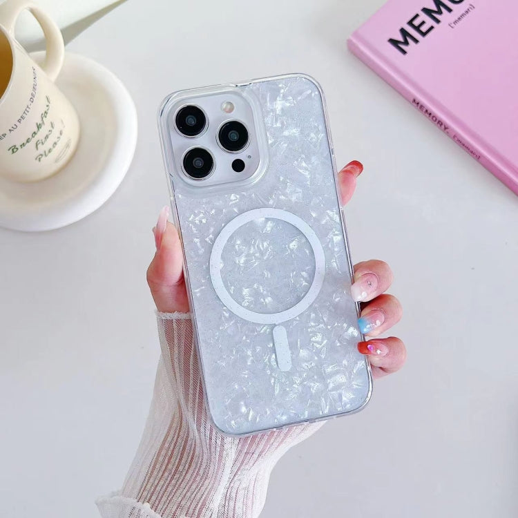 For iPhone 14 Pro Shell Texture MagSafe TPU Phone Case(White) - iPhone 14 Pro Cases by buy2fix | Online Shopping UK | buy2fix