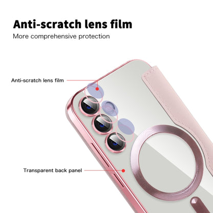 For Samsung Galaxy S23 FE 5G MagSafe Magnetic RFID Anti-theft Leather Phone Case(Pink) - Galaxy S23 FE 5G Cases by buy2fix | Online Shopping UK | buy2fix