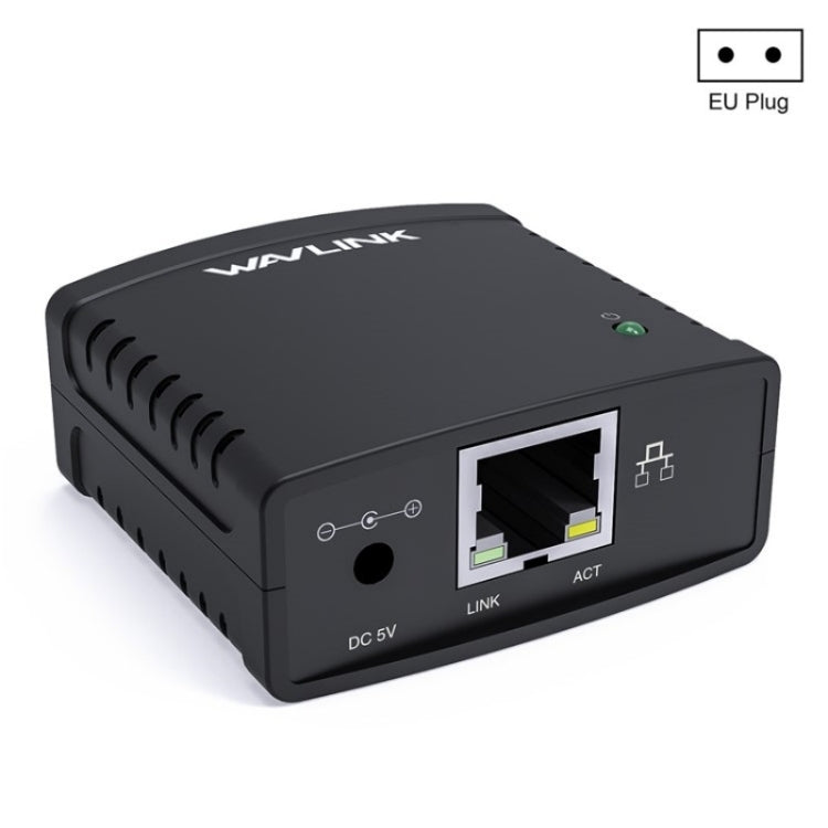 WAVLINK NU72P11 100Mbps Network Print Server USB 2.0 Network Printer Power Adapter(EU Plug) - Printer Accessories by WAVLINK | Online Shopping UK | buy2fix