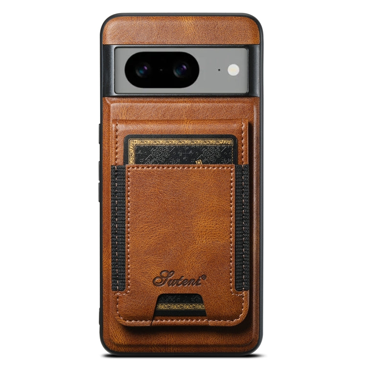 For Google Pixel 6a Suteni H17 Oil Eax Leather Detachable Wallet Phone Case(Brown) - Google Cases by Suteni | Online Shopping UK | buy2fix