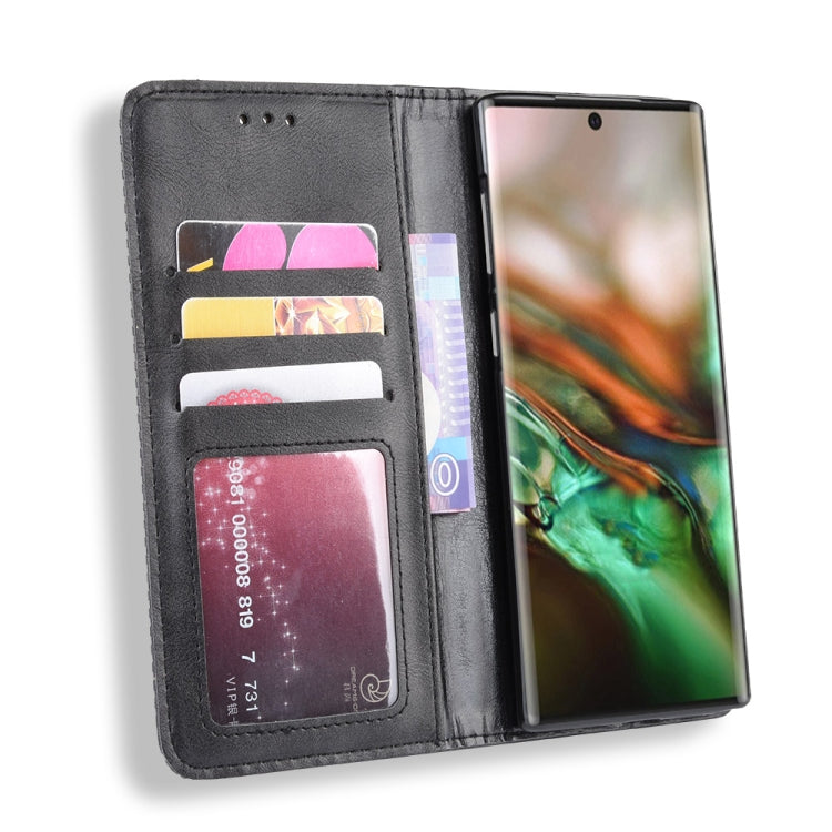 Magnetic Buckle Retro Crazy Horse Texture Horizontal Flip Leather Case for Galaxy Note 10 , with Holder & Card Slots & Photo Frame(Black) - Galaxy Phone Cases by buy2fix | Online Shopping UK | buy2fix