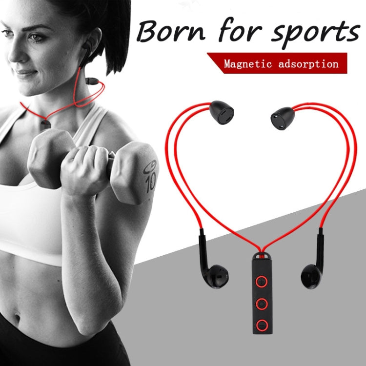 BT313 Magnetic Earbuds Sport Wireless Headphone Handsfree bluetooth HD Stereo Bass Headsets with Mic(White) - Sport Earphone by buy2fix | Online Shopping UK | buy2fix