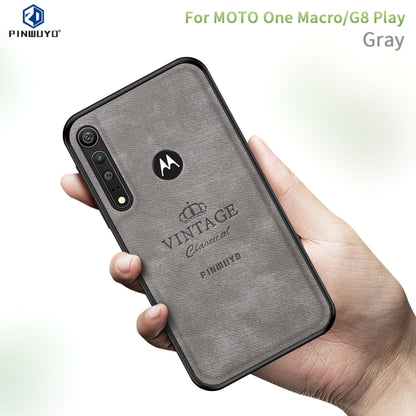 For MOTO G8 Play / One macro PINWUYO Zun Series PC + TPU + Skin Waterproof And Anti-fall All-inclusive Protective Shell(Gray) - Motorola Cases by PINWUYO | Online Shopping UK | buy2fix