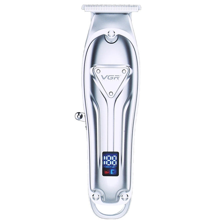 VGR V-063 8W USB Household Portable Metal Hair Clipper with LCD Display(Silver) - Hair Trimmer by VGR | Online Shopping UK | buy2fix