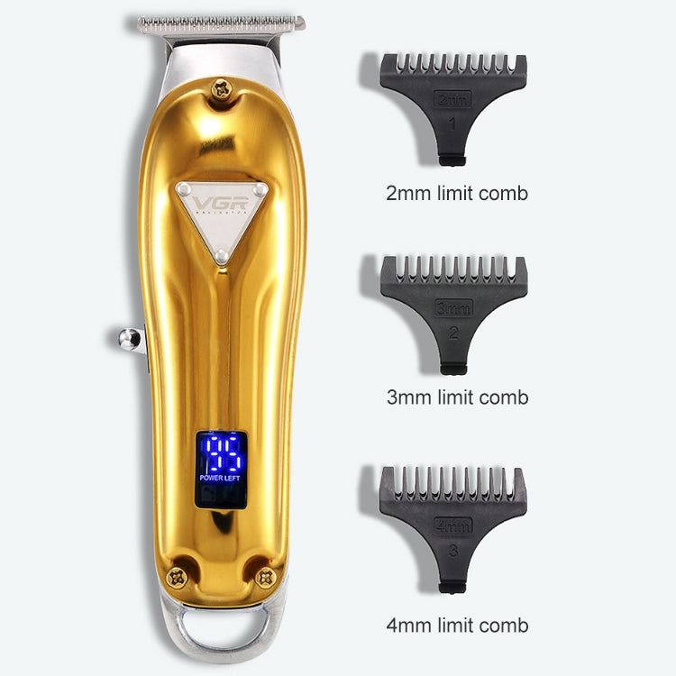 VGR V-063 8W USB Household Portable Metal Hair Clipper with LCD Display(Silver) - Hair Trimmer by VGR | Online Shopping UK | buy2fix