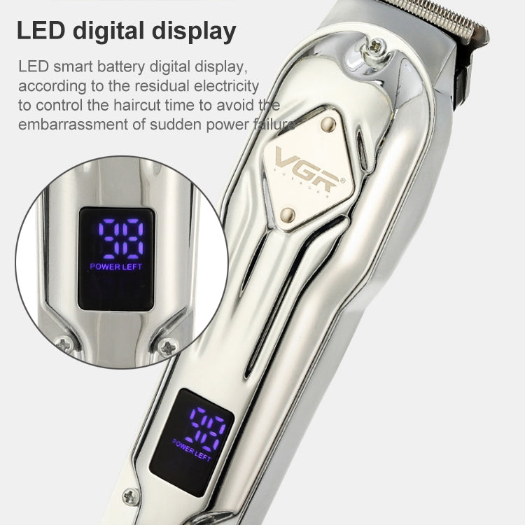 VGR V-261 8W USB Metal Professional Hair Clipper with LED Digital Display (Gold) - Hair Trimmer by VGR | Online Shopping UK | buy2fix