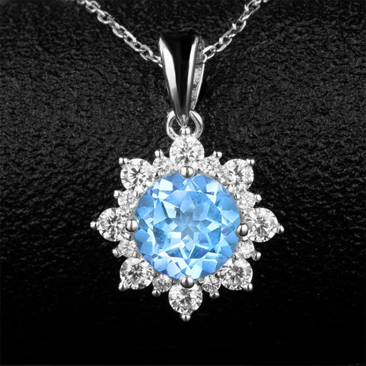 3 PCS/Set Snow Shape Gemstone Jewelry Set For Women, Ring Size:6(Blue) - Jewelry Sets by buy2fix | Online Shopping UK | buy2fix