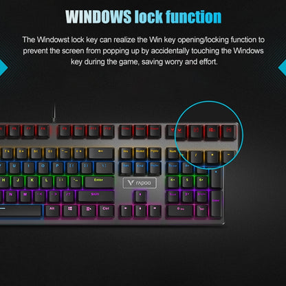 Rapoo V700S 104 Keys Mixed Color Backlight USB Wired Game Computer Without Punching Mechanical Keyboard(Black Shaft) - Wired Keyboard by Rapoo | Online Shopping UK | buy2fix