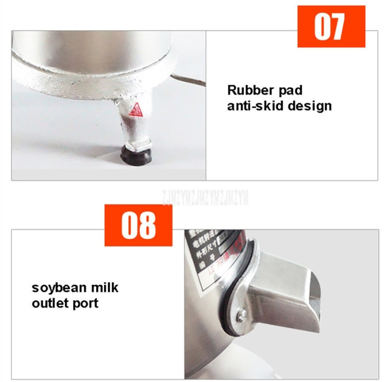 125/1500W Household Stainless Steel Refiner Large Capacity  Slurry Separation Fresh Grinding Soymilk Tofu Machine, CN Plug(Silver) - Home & Garden by buy2fix | Online Shopping UK | buy2fix