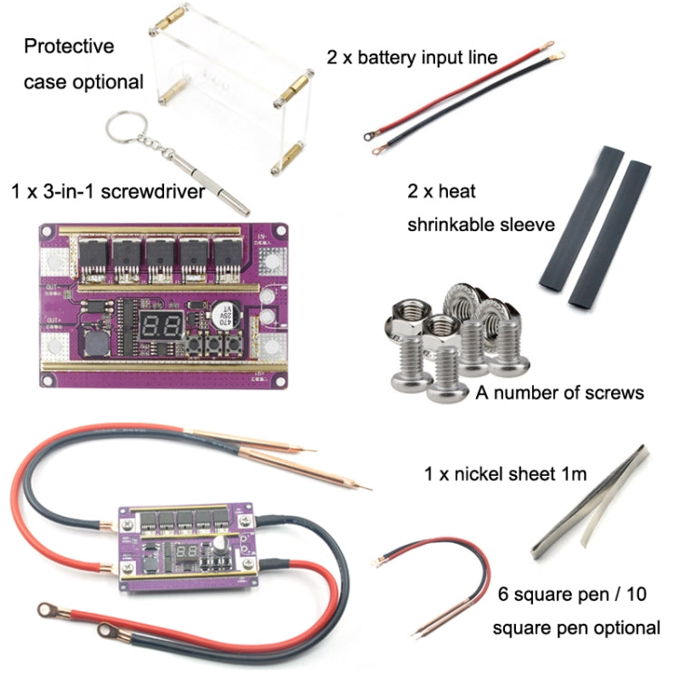 Lead-Acid Battery Version 12V Digital Display DIY Battery Spot Welding Machine Pen Control, Style:10 Square Pen - Home & Garden by buy2fix | Online Shopping UK | buy2fix