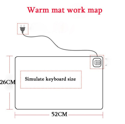 220V Electric Hot Plate Writing Desk Warm Table Mat Blanket Office Mouse Heating Warm Computer Hand Warmer Desktop Heating Plate, Color:Black Big Size, CN Plug - Mouse Pads by buy2fix | Online Shopping UK | buy2fix